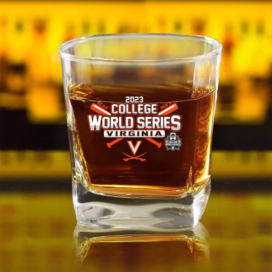 College World Series 2023 Baseball CWS Square Whiskey Glasses
