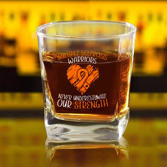 MS Warriors Never Underestimate Our Strength Square Whiskey Glasses