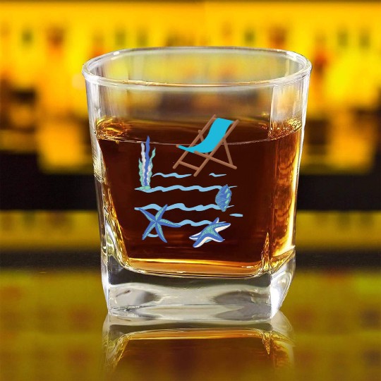 Sizzling Summer Beach Vibes Square Whiskey Glasses--Embrace the sun