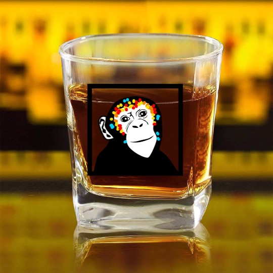 Monkey Face Monkey Monkey Square Whiskey Glasses