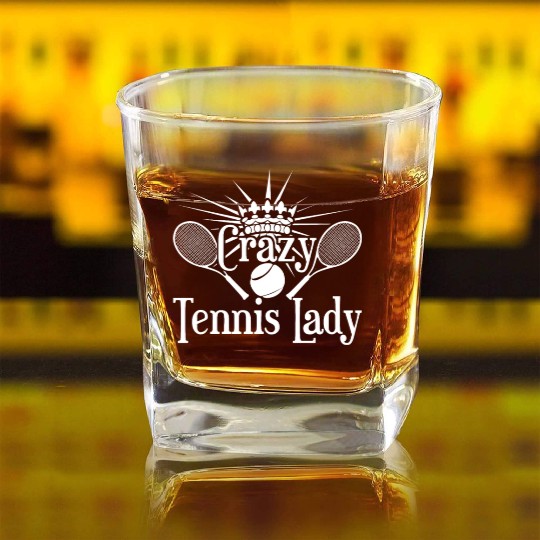 Tennis Tennis Player Tennis Balls Square Whiskey Glasses