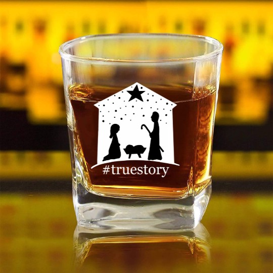 Truestory Birth Jesus True Bible Story Bethlehem Square Whiskey Glasses