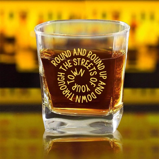 Streets Of Your Town mustard vintage nature Square Whiskey Glasses