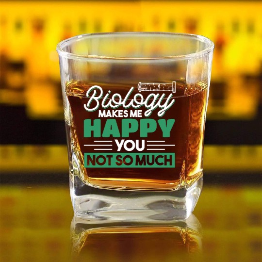 Teacher Biology Science Biologist nostalgia Square Whiskey Glasses