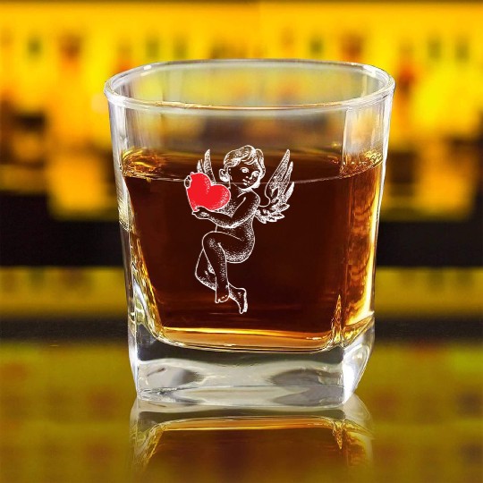 Cherub Baby Angel Christian Church Cupid He Square Whiskey Glasses