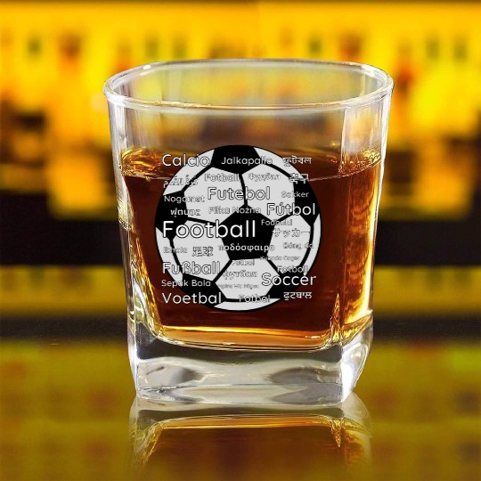 I Love Football Square Whiskey Glasses