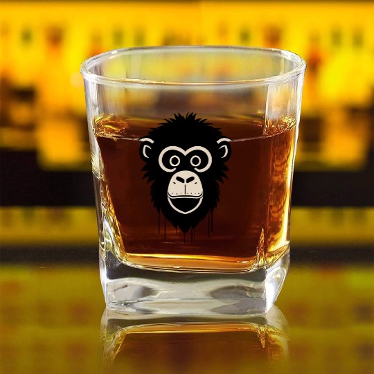 monkey face Square Whiskey Glasses