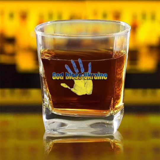 God bless Ukraine Square Whiskey Glasses
