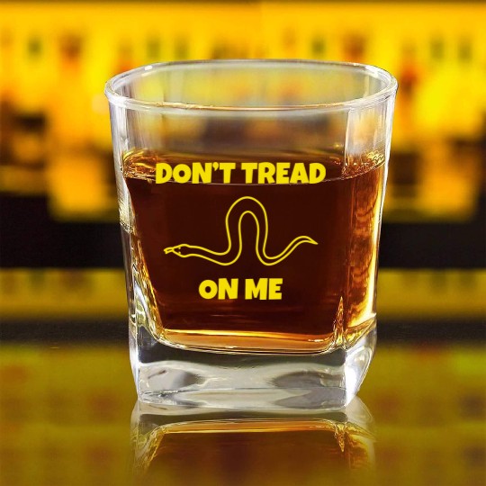 Dont Tread On Me Line Snake Square Whiskey Glasses