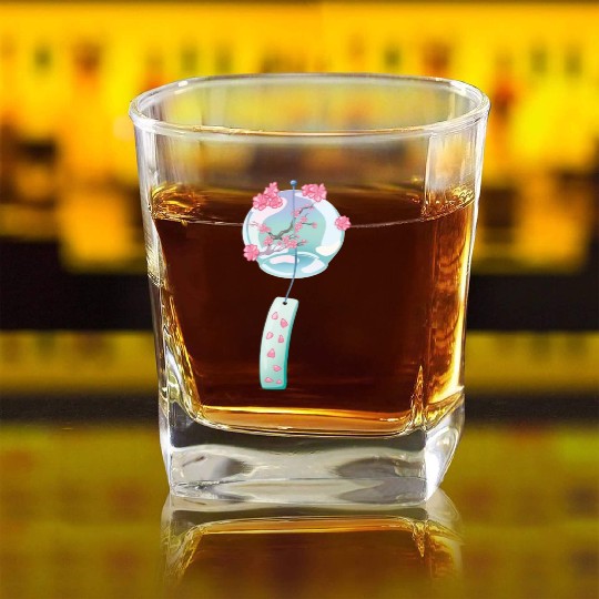 Sakura Wind Chime Square Whiskey Glasses