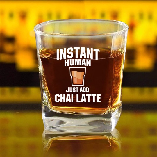 Chai Latte Lover Humor Square Whiskey Glasses