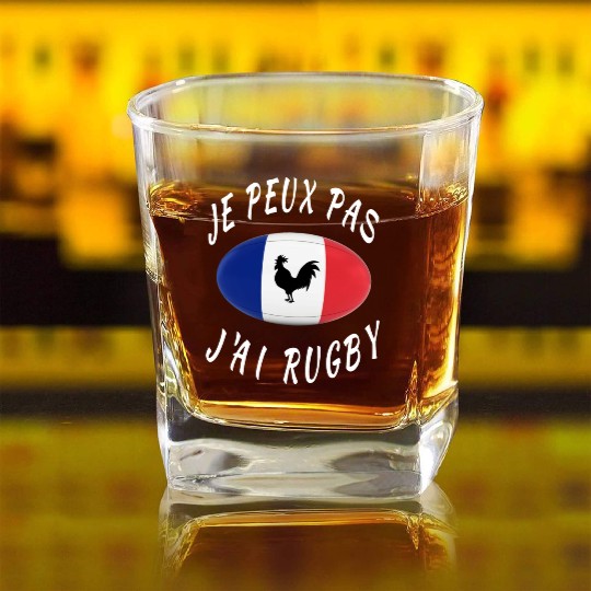 Je Peux Pas J ai Rugby France Rugby Cadeau Square Whiskey Glasses