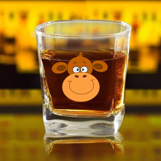Monkey Face Square Whiskey Glasses