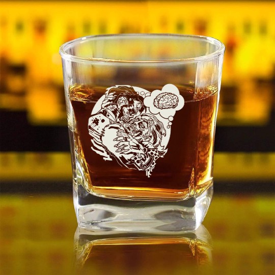 Funny Zombie Love Square Whiskey Glasses