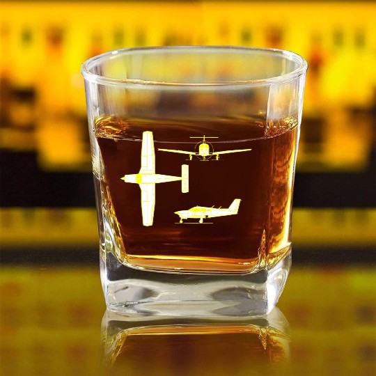 Piper PA 32 260 6 Cherokee Six Square Whiskey Glasses