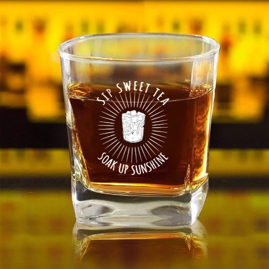 Great Sweet Tea Lover Gift Square Whiskey Glasses