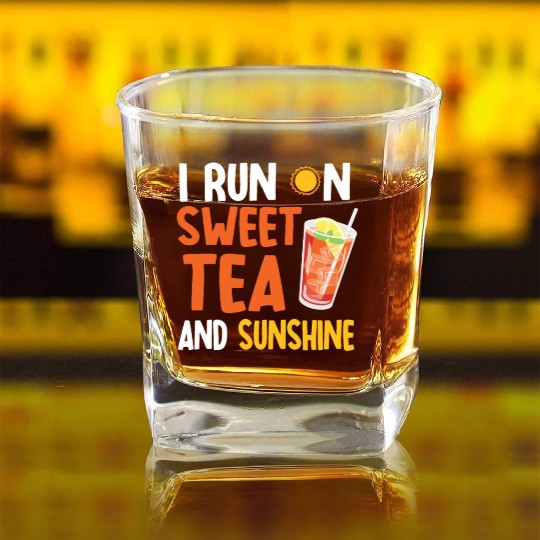 Sweet Tea And Sunshine Square Whiskey Glasses
