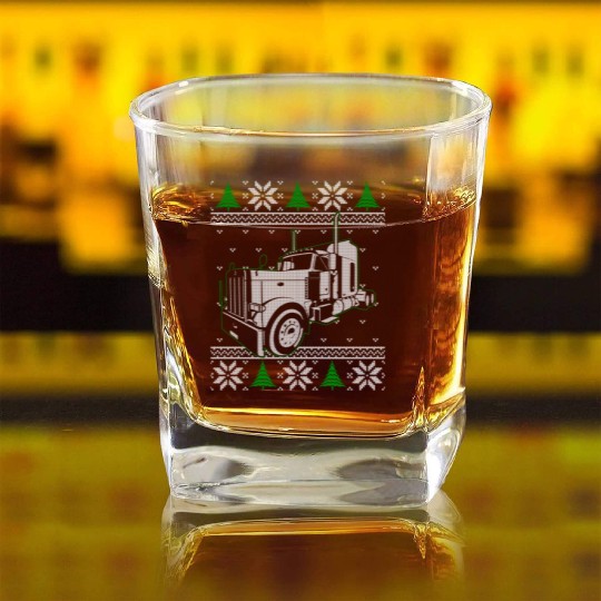 Trucker Ugly Truck Driver Square Whiskey Glasses