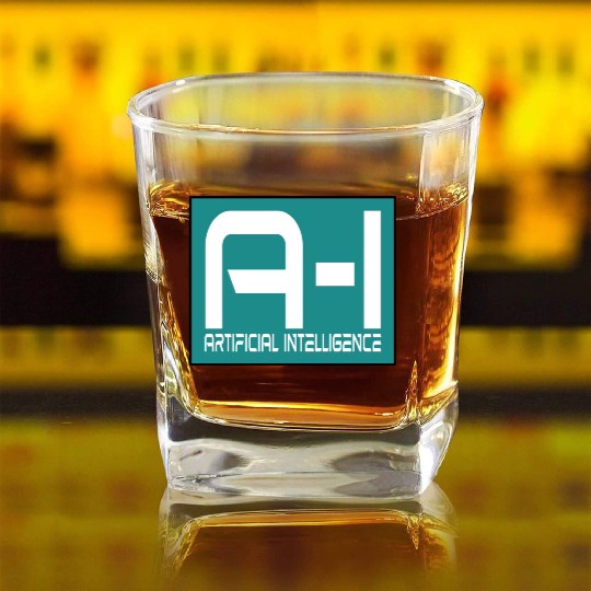 AI Artificial Intelligence Science Fiction Square Whiskey Glasses