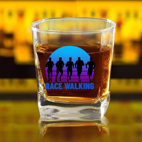 Race walking Square Whiskey Glasses