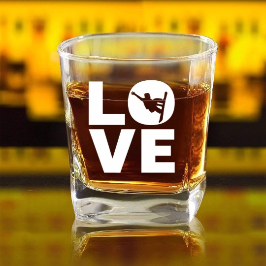 Love Snowboarding For Snowboarders Square Whiskey Glasses
