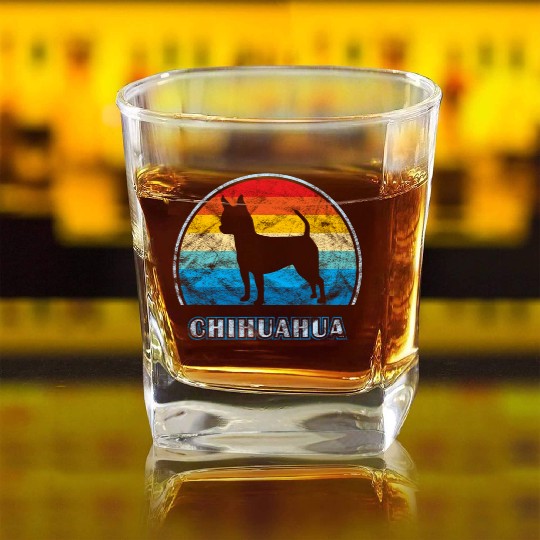 Smooth Chihuahua Dog Square Whiskey Glasses
