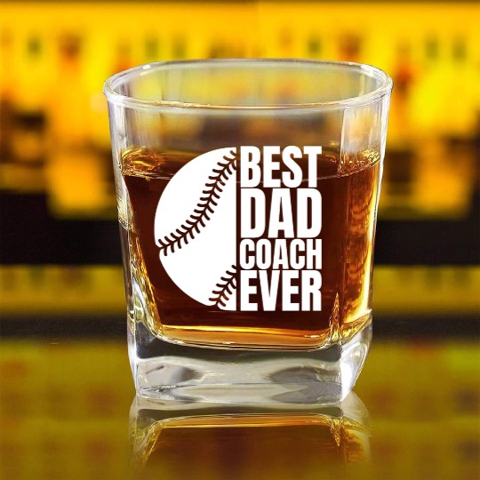 Best Dad Coach Ever Square Whiskey Glasses