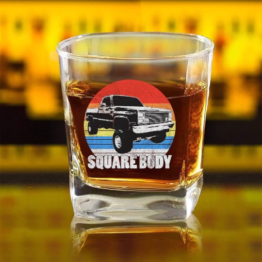 Lifted Square Body Truck Squarebody Square Whiskey Glasses