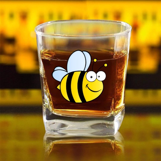 Bumble Bee Square Whiskey Glasses
