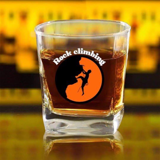 Rock climbing design Square Whiskey Glasses