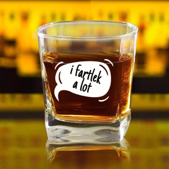 Cross Country Run Square Whiskey Glasses, I Fartlek A Lot, Unisex