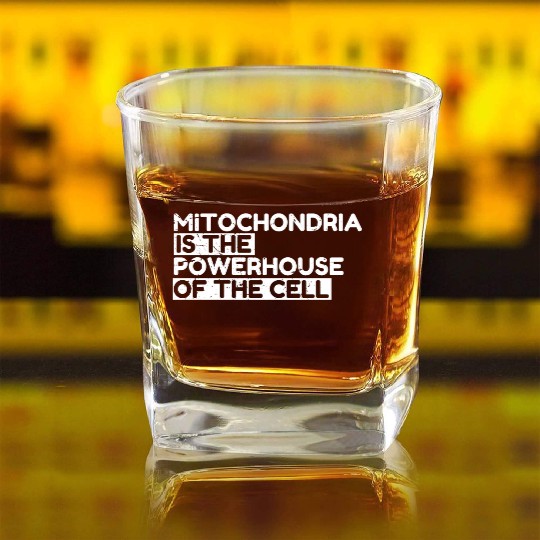 Mitochondria Is The Powerhouse Of The Cell Square Whiskey Glasses
