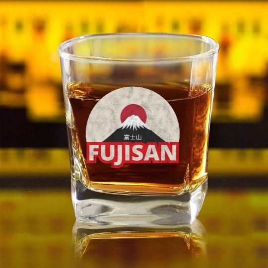 Japan Tokyo Mount Fuji Fujisan Square Whiskey Glasses