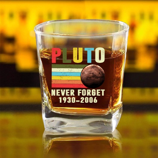 Pluto Never Forget 1930 2006 Square Whiskey Glasses