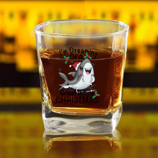 Great White Christmas Square Whiskey Glasses