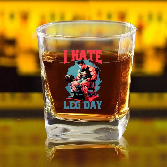 I Hate Leg Day 18 Square Whiskey Glasses
