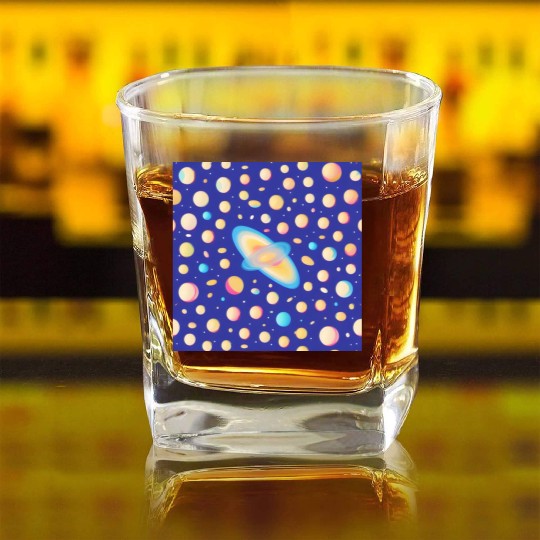 Galaxy nebula art Square Whiskey Glasses