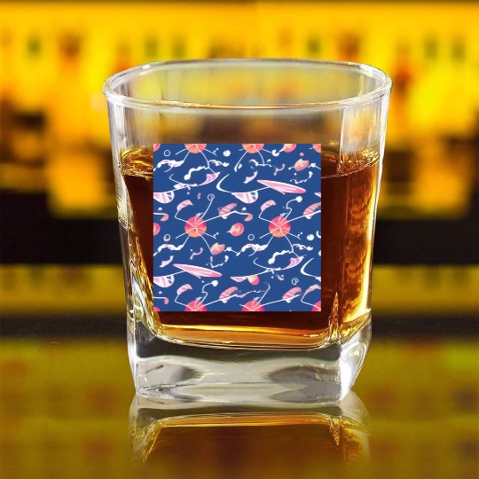 Galaxy nebula art Square Whiskey Glasses