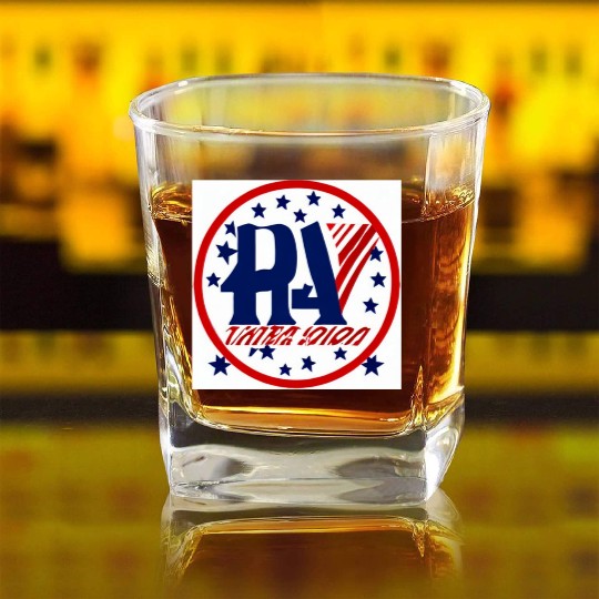 RA USA Square Whiskey Glasses: Red, White, and Blue All the Way!"