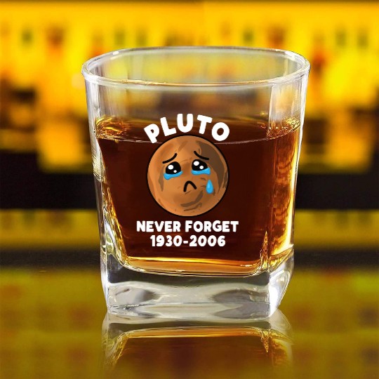 Pluto Never Forget 1930 2006 Square Whiskey Glasses