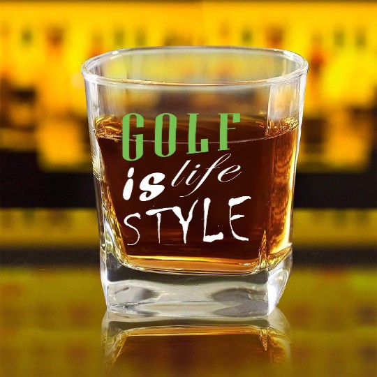 Golf Is Life Style Square Whiskey Glasses