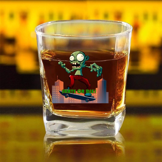 Zombie - Skate or Die Series Square Whiskey Glasses