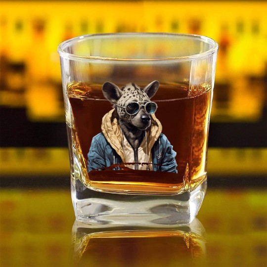 Street Style Spotted Hyena | Hyena Lovers Square Whiskey Glasses