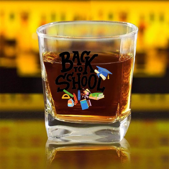 back to school 01 Square Whiskey Glasses