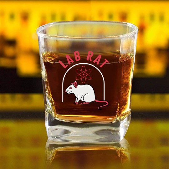 Science Square Whiskey Glasses, Lab Rat Square Whiskey Glasses, Medicine Medical