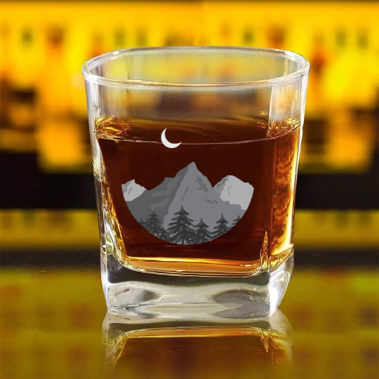 The mountain vally of destiny Square Whiskey Glasses