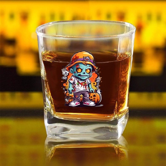 Zombie Frights Halloween and zombies Square Whiskey Glasses