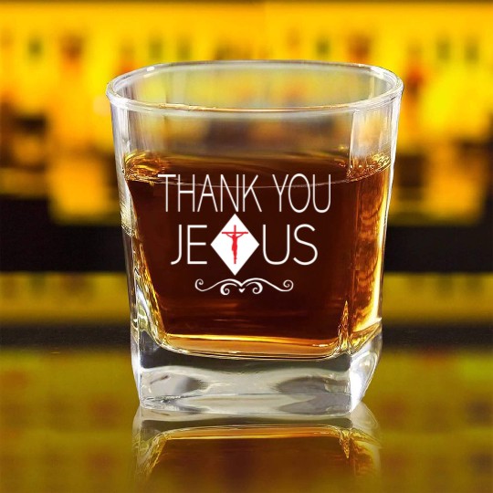 Thank You Jesus Love Jesus Christian Christmas Square Whiskey Glasses