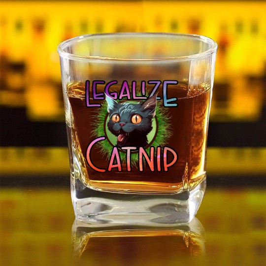 Legalize Catnip Square Whiskey Glasses