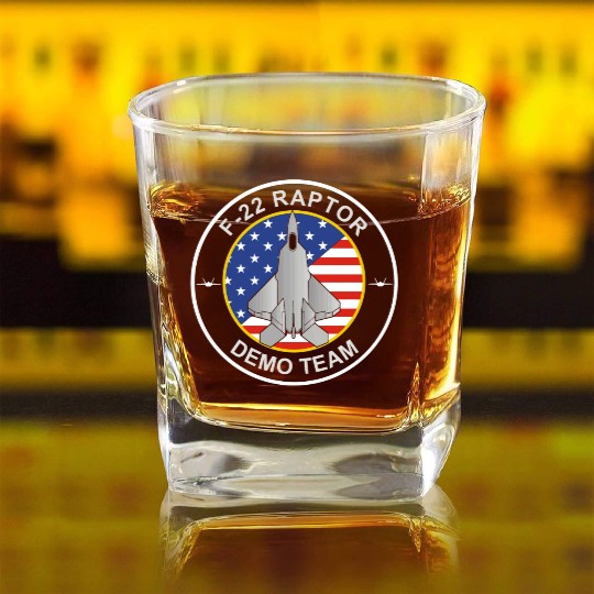 F 22 RaptorDemo Team Square Whiskey Glasses